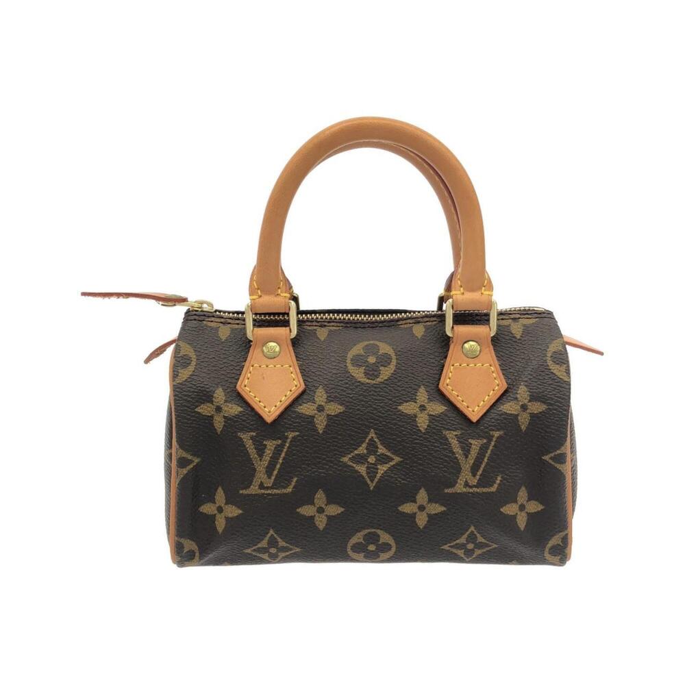 LOUIS VUITTON Authentic Brown Monogram Mini Speedy Boston Bag